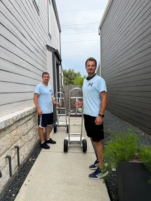 Frederick movers. Blue Crab crew handling a move in downtown Frederick, MD.
