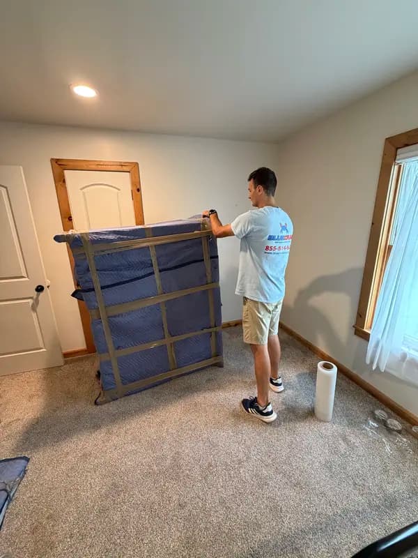 Movers in Germantown. Blue Crab crew prepping a Kingsview HOA townhouse move.