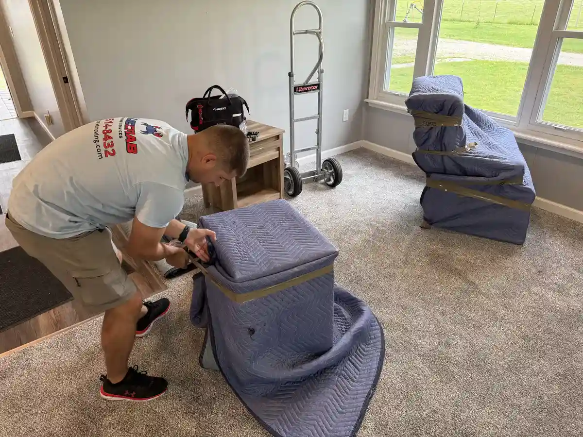 Movers in Frederick MD. Blue Crab crew on the job in a Frederick County home.