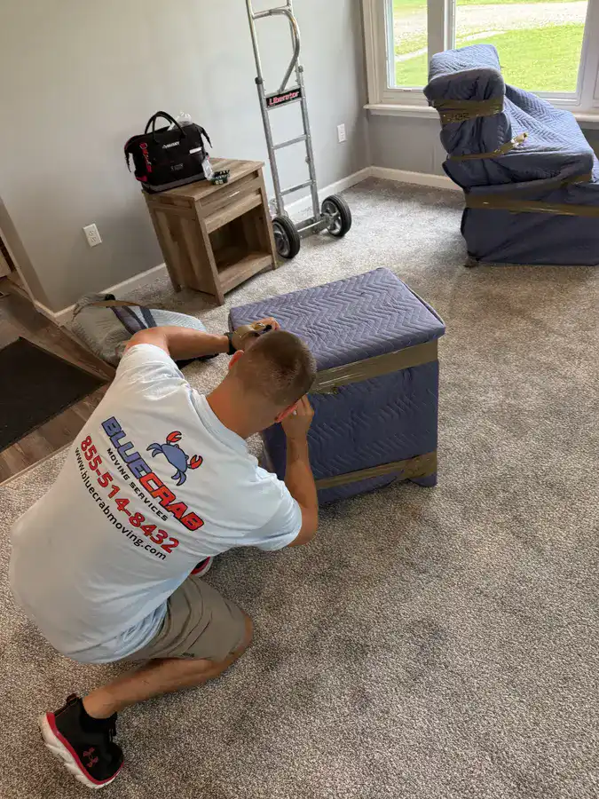Moving services in Alexandria from Blue Crab prepping a Carlyle high-rise move.